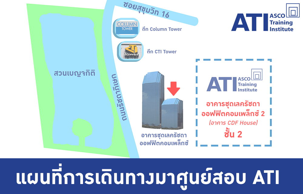 แผนที่การเดินทางมาศูนย์สอบ ATI